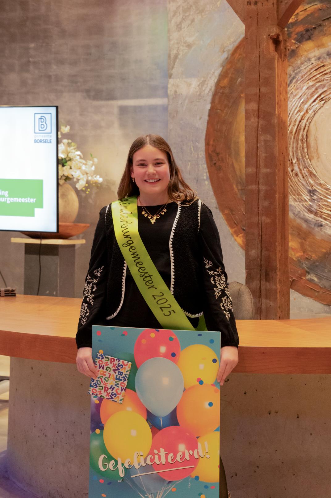 Foto van kinderburgemeester Eefke